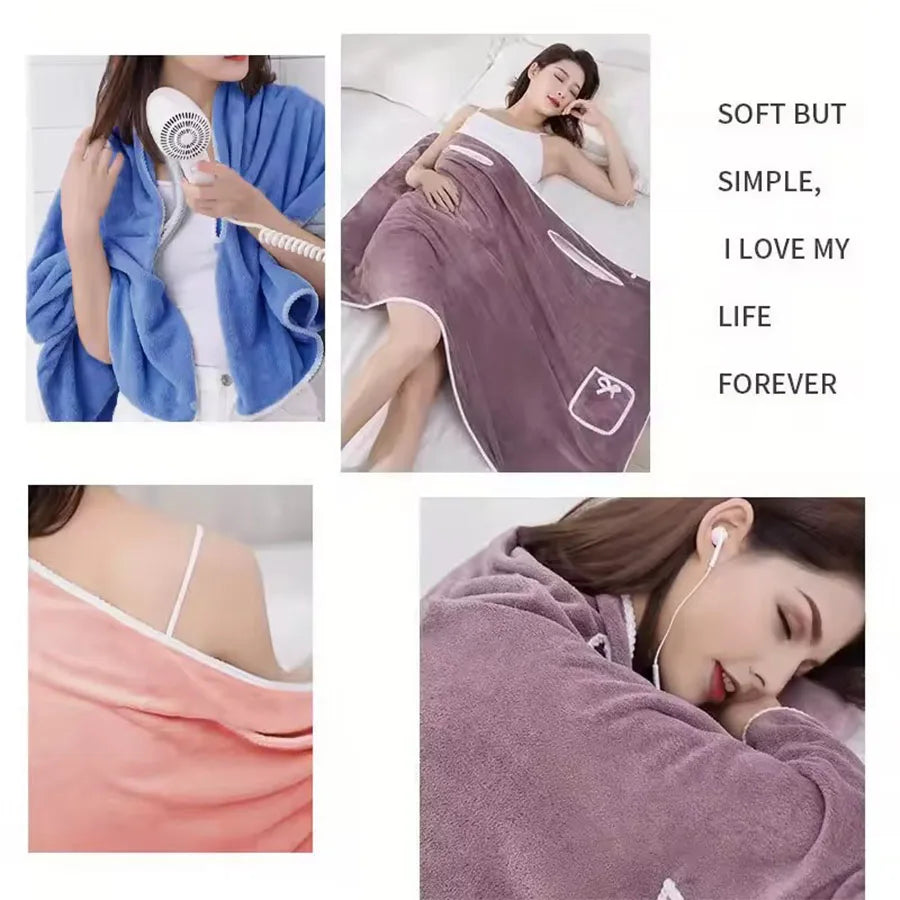 Womens Bath Towels Girls Wearable 135*80Cm Fast Drying Bathing Beach Spa Bathrobes Wash Clothing, Shower Bath And Gym Towel