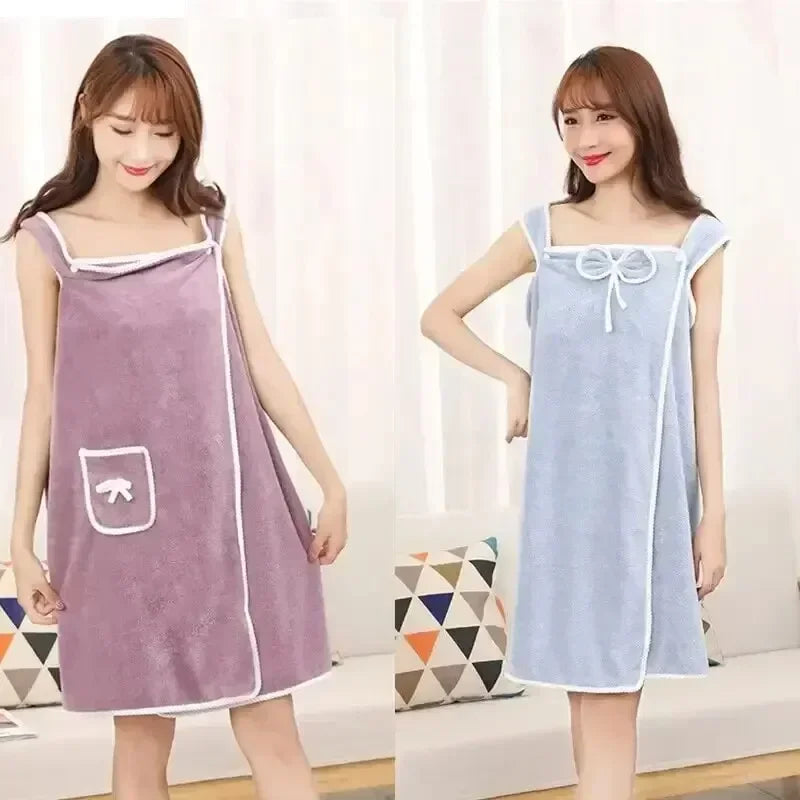 80*133Cm Womens Bath Towels Girls Wearable Fast Drying Bathing Beach Spa Bathrobes Wash Clothing Shower Bath And Gym Towel