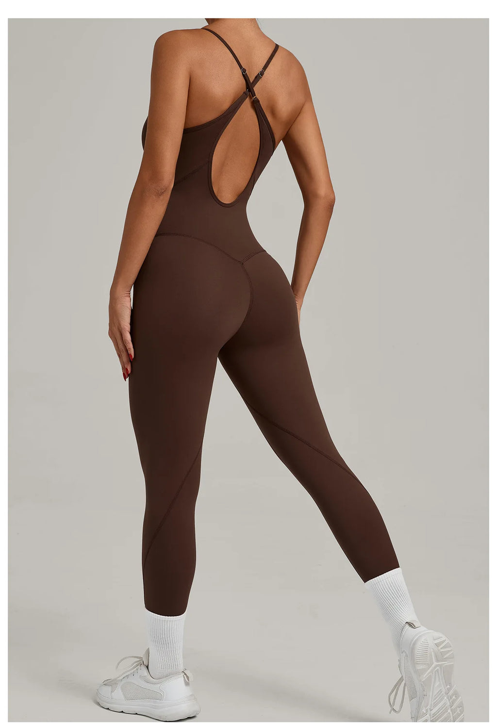 Women's Cross Strap Yoga Jumpsuit - Adjustable Workout Bodysuit, Butt Lifting Tight Gym Wear, Running & Fitness Onesie