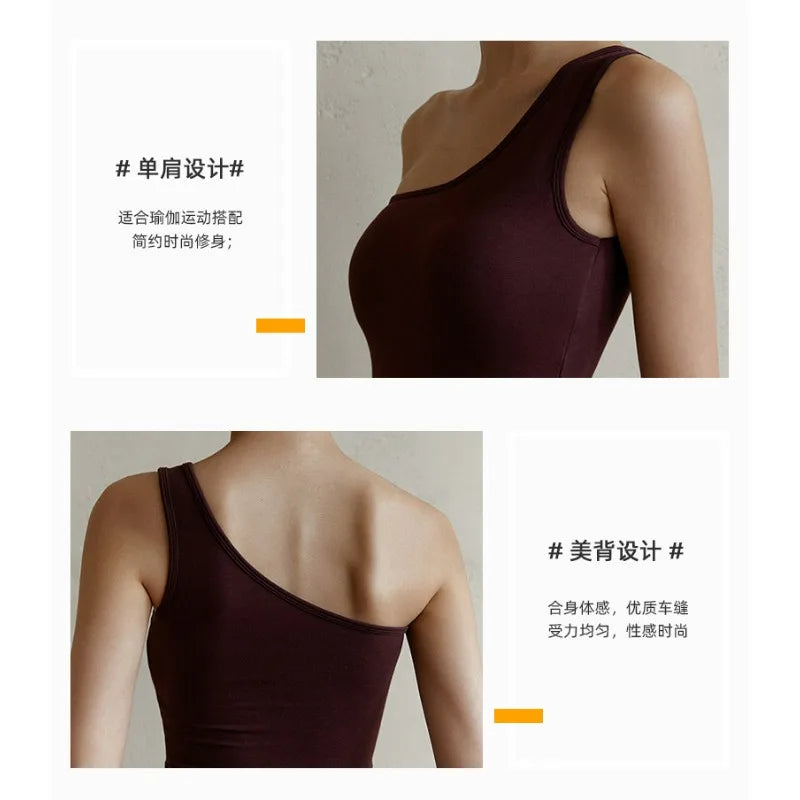 Sexy Women's Yoga Jumpsuit Quick-drying with Chest Pads High-waisted Slim Slim Bodysuit Fitness Exercise Loose Wide-leg Jumpsuit