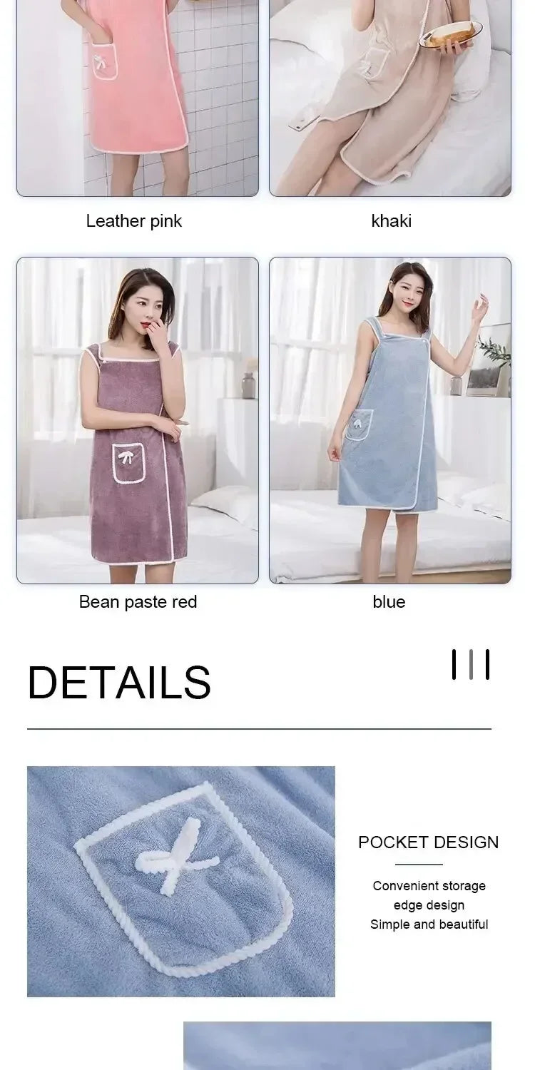 Womens Bath Towels Girls Wearable Fast Drying Bathing Beach Spa Bathrobes Wash Clothing, Shower Bath And Gym Towel