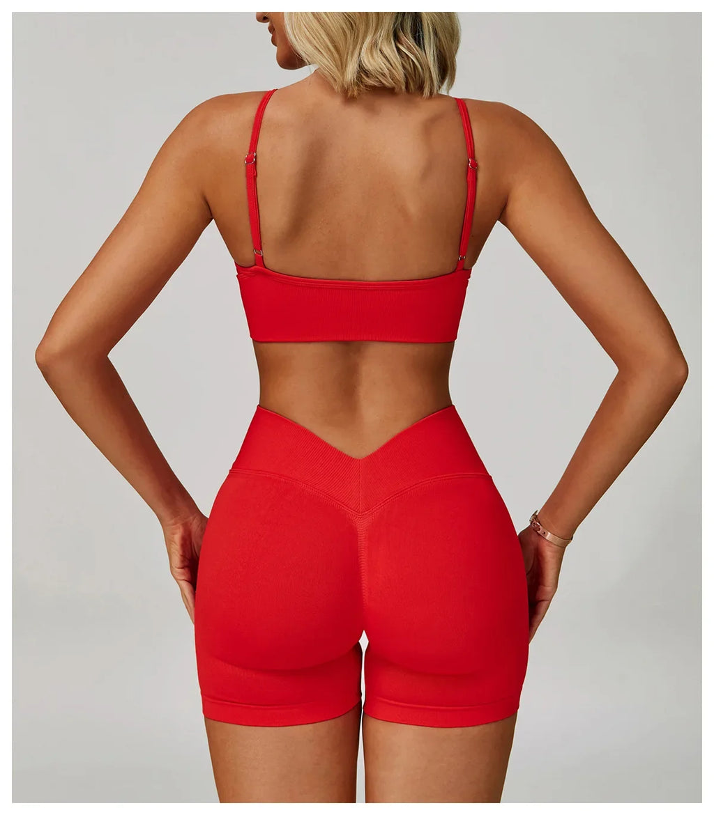 Yoga Set 2PCS Gym Clothes Women Tracksuit Workout Outfits Fitness Set Sportswear High Waist Leggings Sports Bra Athletic Wear
