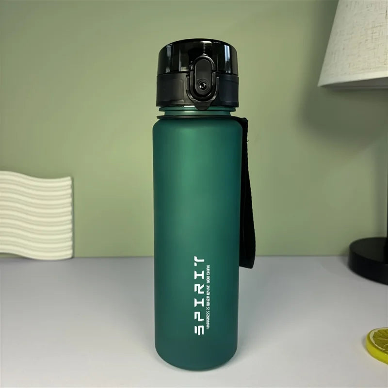 650ML Large Capacity Frosted Sports Water Bottle-Leak proof, BPA-Free PC with Silicone Straw & Carrying Rope，for Gym Outdoor