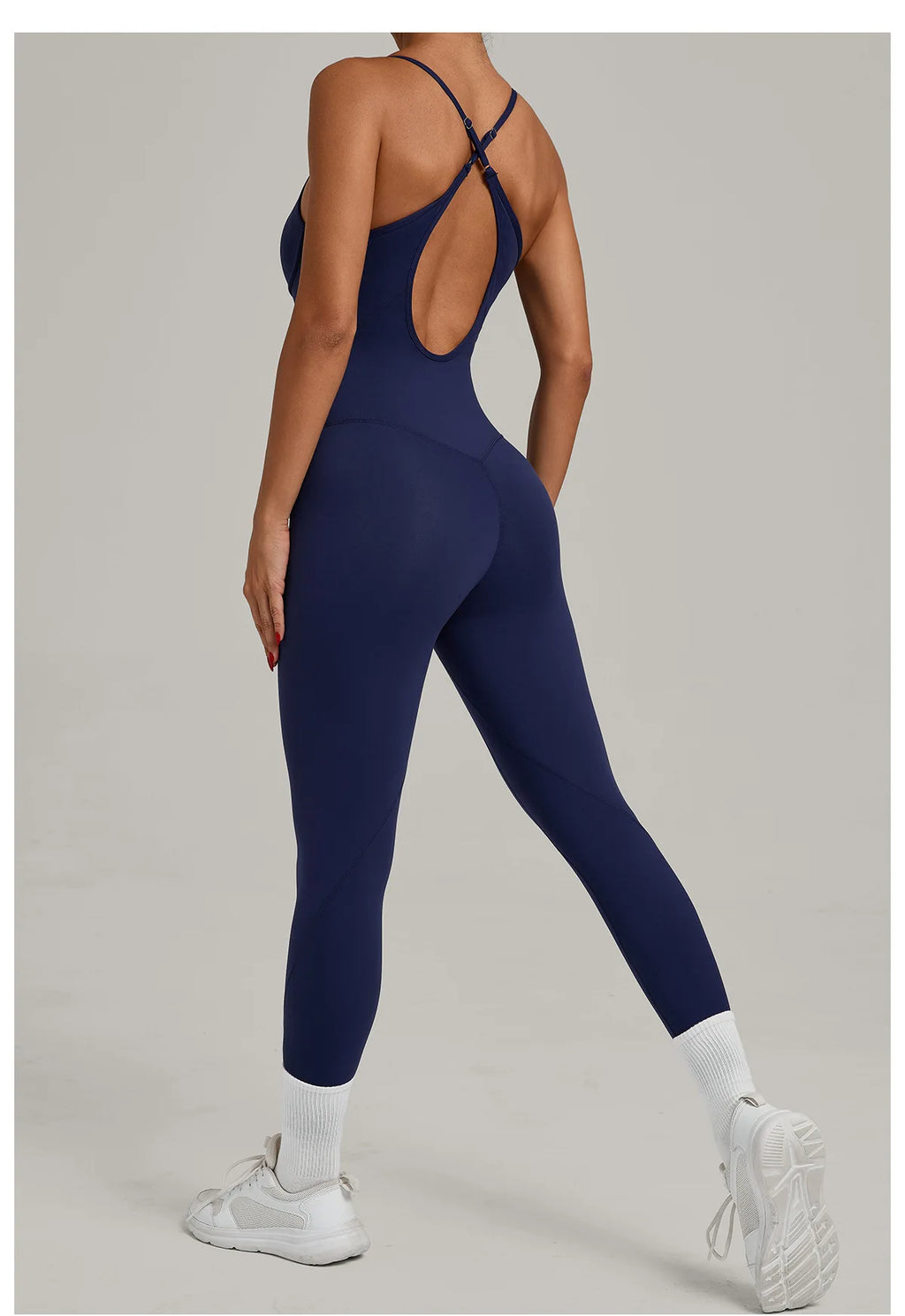 Women's Cross Strap Yoga Jumpsuit - Adjustable Workout Bodysuit, Butt Lifting Tight Gym Wear, Running & Fitness Onesie