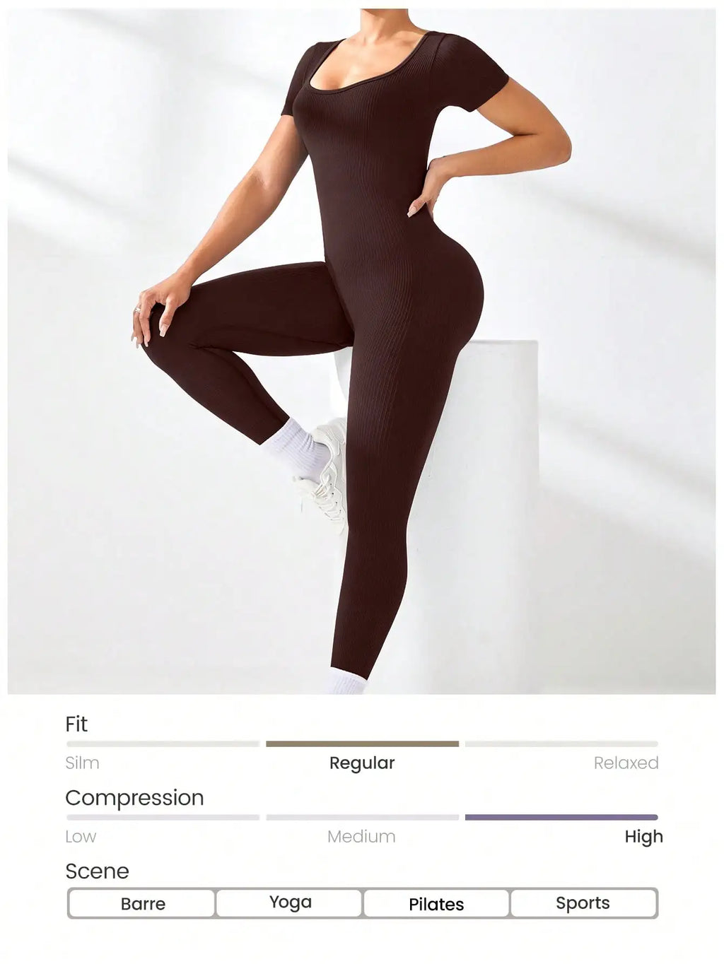 Women's Slimming Sexy Yoga Sports Jumpsuit Spring Summer Threaded Square Collar Lifting Buttocks Design Comfortable Active Wear