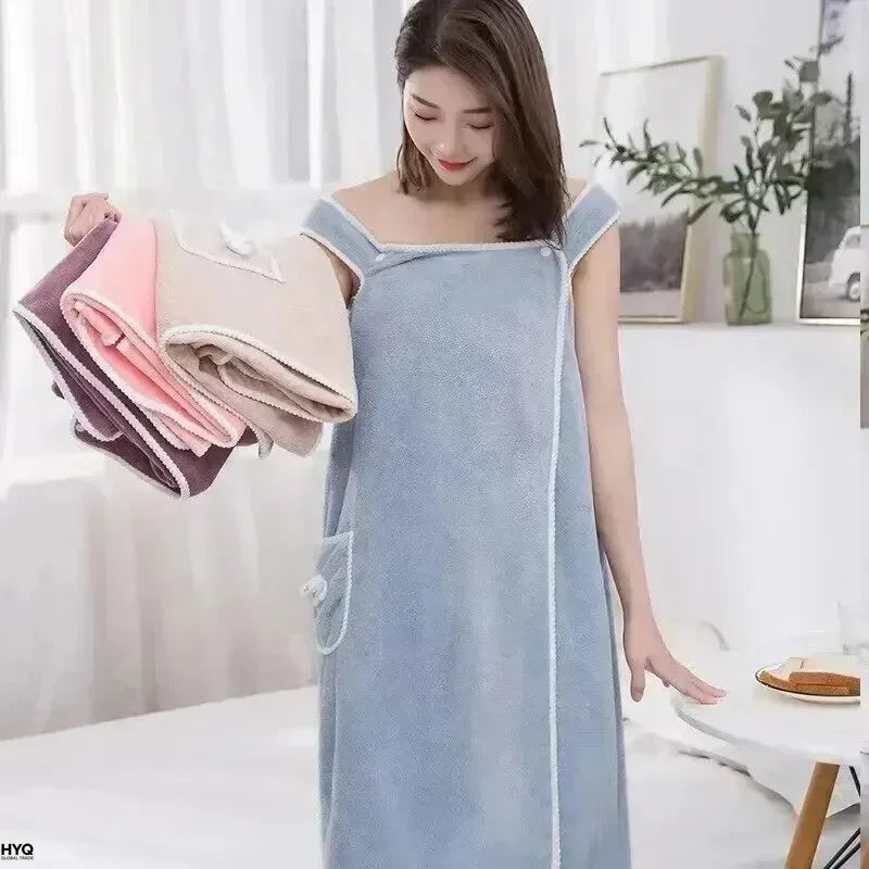 Womens Bath Towels Girls Wearable 85*140Cm Fast Drying Bathing Beach Spa Bathrobes Wash Clothing, Shower Bath And Gym Towel