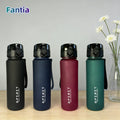 650ML Large Capacity Frosted Sports Water Bottle-Leak proof, BPA-Free PC with Silicone Straw & Carrying Rope，for Gym Outdoor