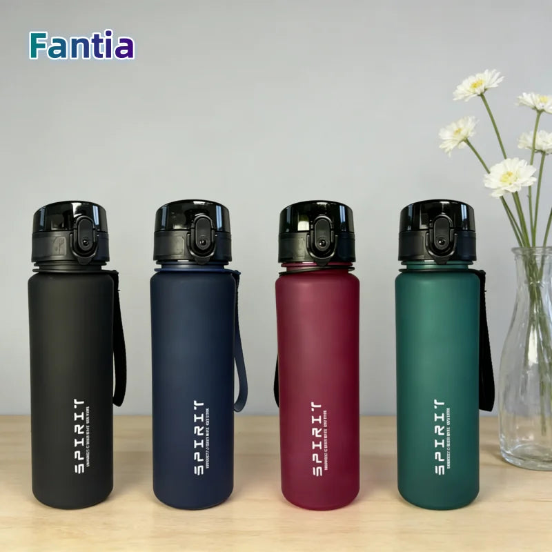 650ML Large Capacity Frosted Sports Water Bottle-Leak proof, BPA-Free PC with Silicone Straw & Carrying Rope，for Gym Outdoor