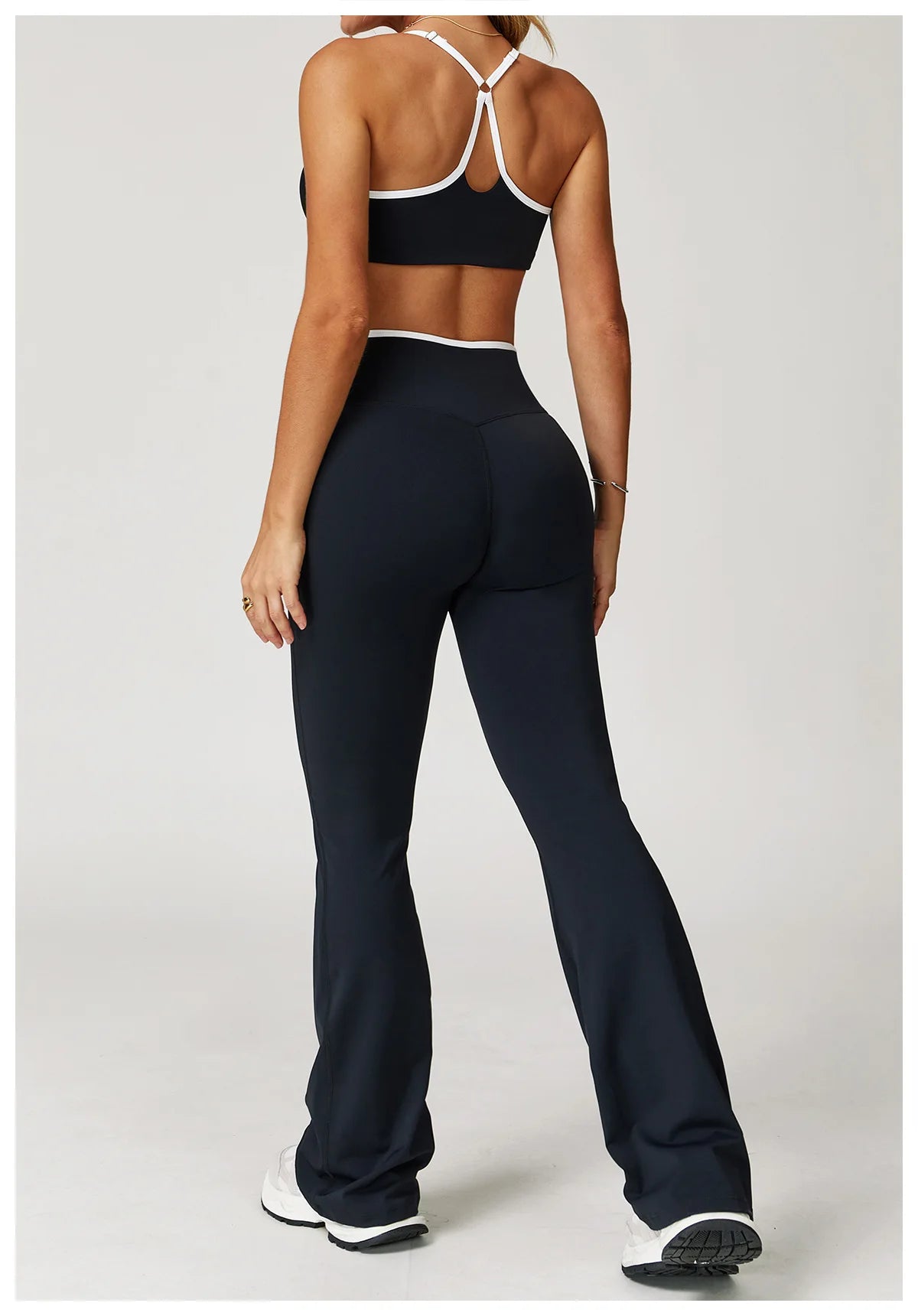 Yoga Set 2 Pieces Workout Clothes Women's Tracksuit Sportswear Gym Clothing High Waist Bell-bottoms Sexy Fitness Bta Sports Suit