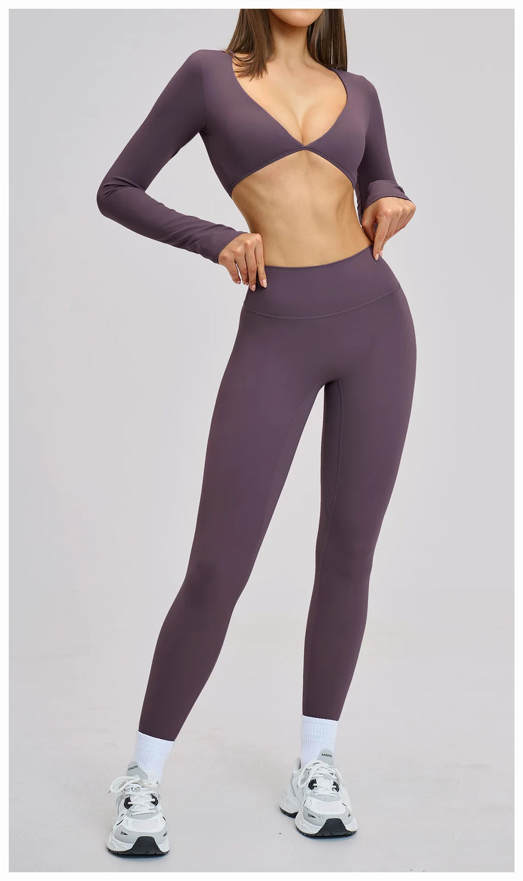 Gym Outfits Women Yoga Suit 2PCS Sports Set Running Fitness Sets Halter Neck Beauty Back Long Sleeve Leggings Workout Clothes