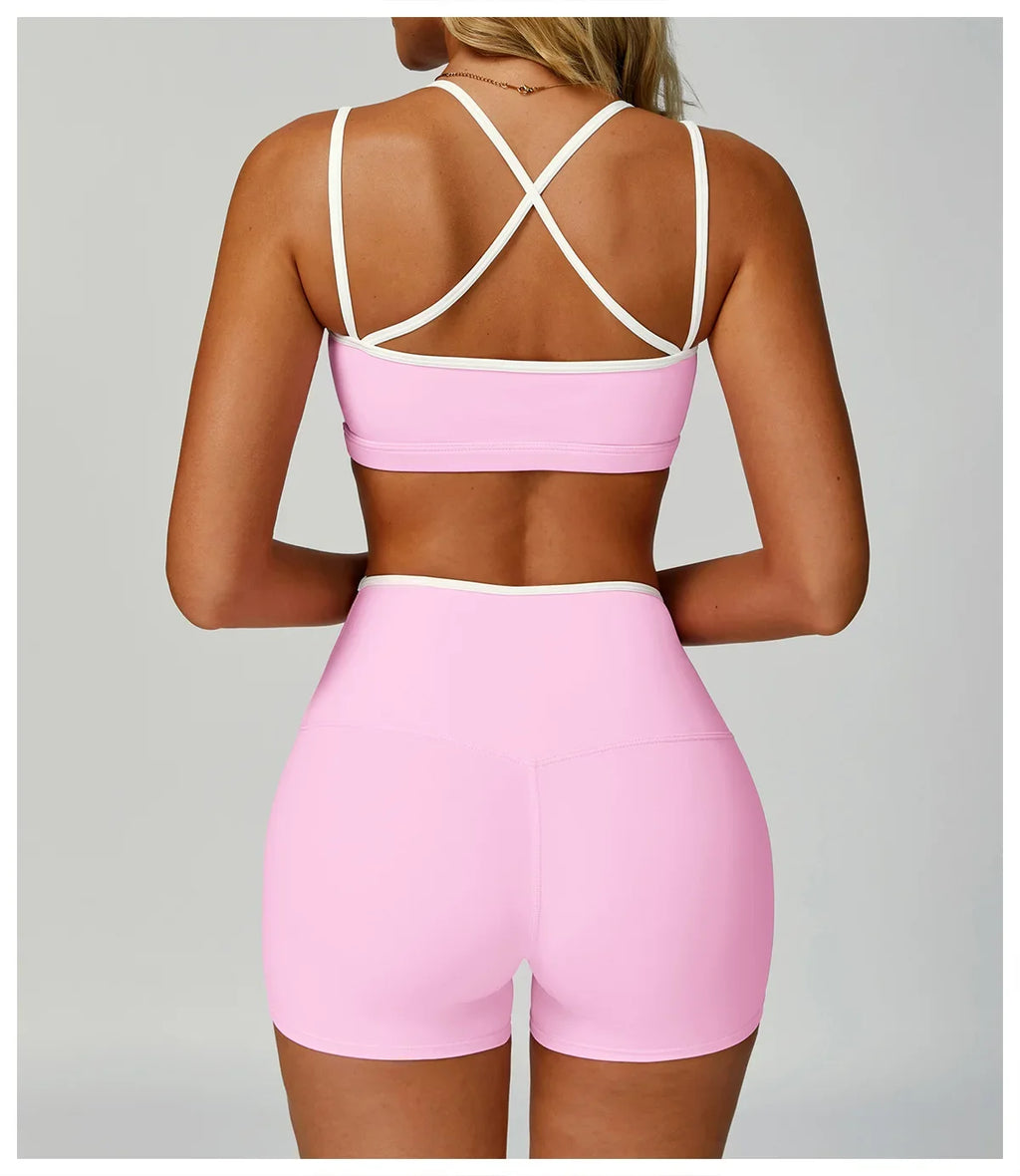 Gym Tracksuit Yoga Set 2 Pieces Workout Outfits Fitness Sportswear High Waist Leggings Sports Bra Athletic Wear Women Clothes