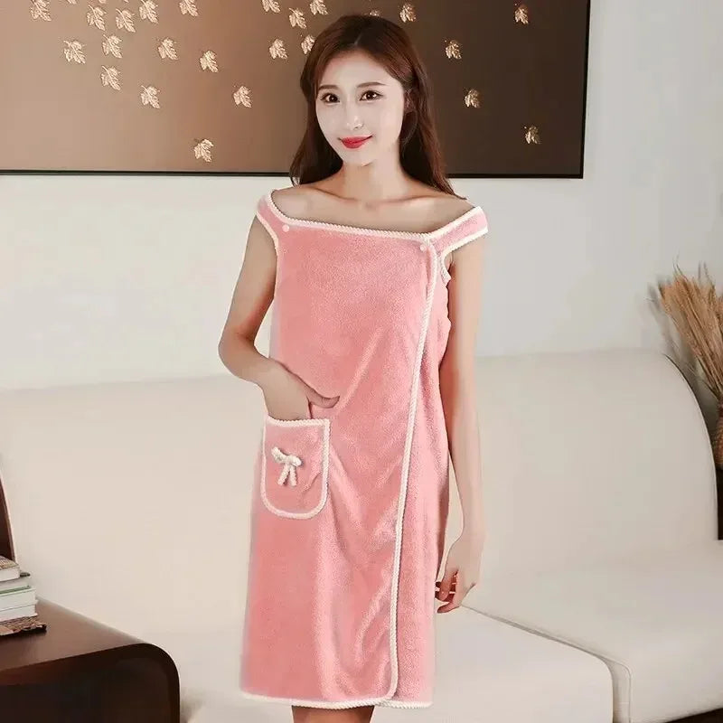 80*133Cm Womens Bath Towels Girls Wearable Fast Drying Bathing Beach Spa Bathrobes Wash Clothing Shower Bath And Gym Towel