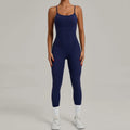 Women's Cross Strap Yoga Jumpsuit - Adjustable Workout Bodysuit, Butt Lifting Tight Gym Wear, Running & Fitness Onesie