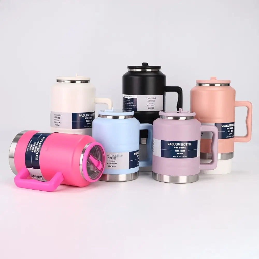 Portable Insulated Water Bottle Thickened Stainless Steel Gym Bottles Broken-resistant with Handle Drinks Bottle for Man Women