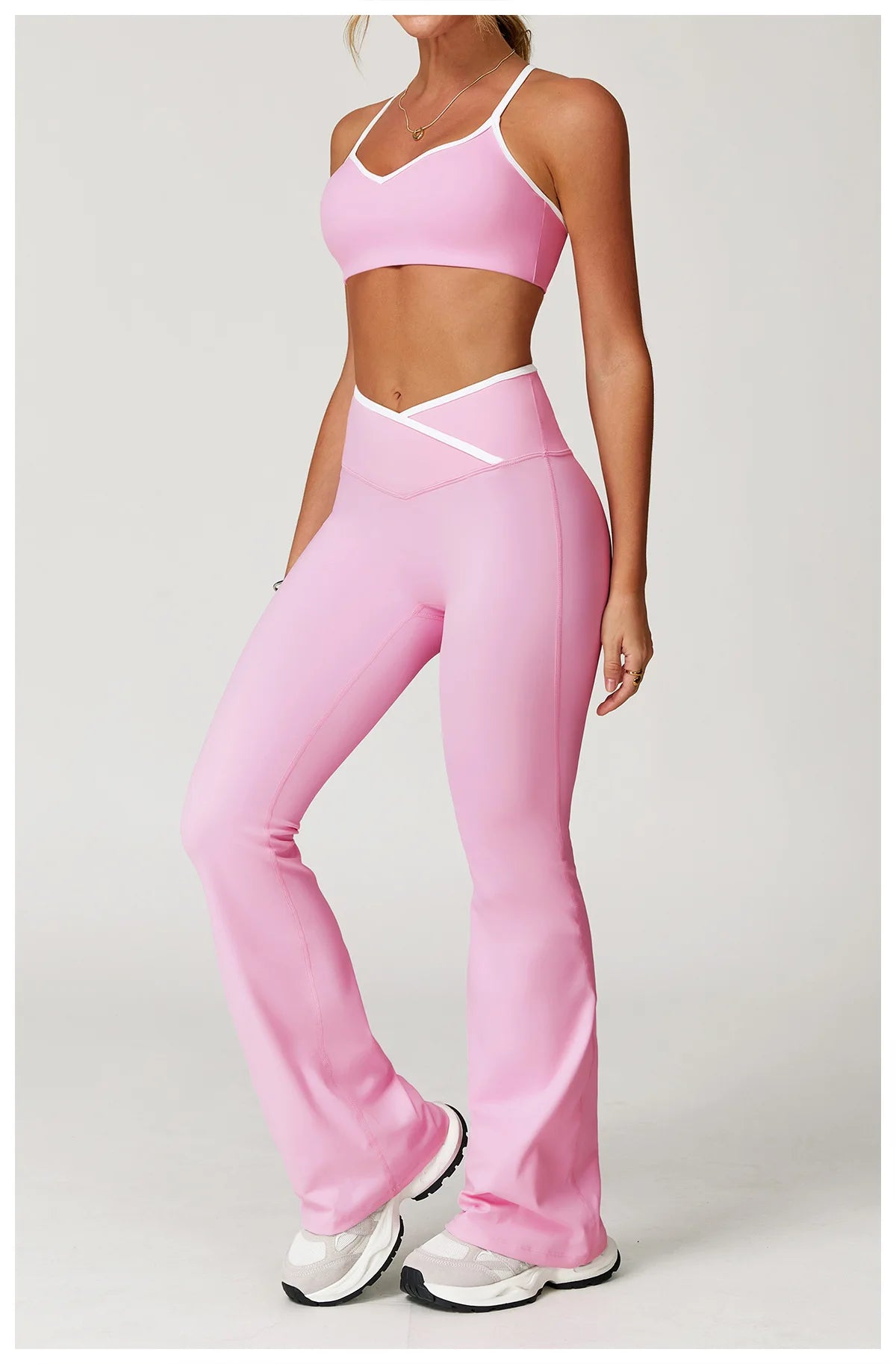 Yoga Set 2 Pieces Workout Clothes Women's Tracksuit Sportswear Gym Clothing High Waist Bell-bottoms Sexy Fitness Bta Sports Suit