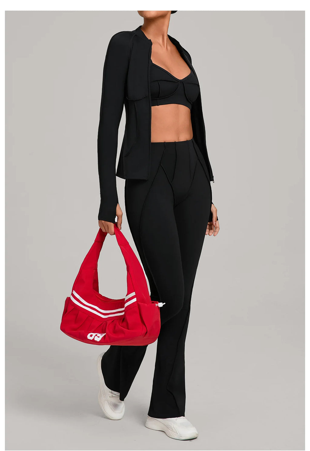 Gym Casual Yoga Set for Women Outdoor Running Fitness Outfit Autumn Winter Tight Sports Three-Piece Set Zipper Coat+bras+pants