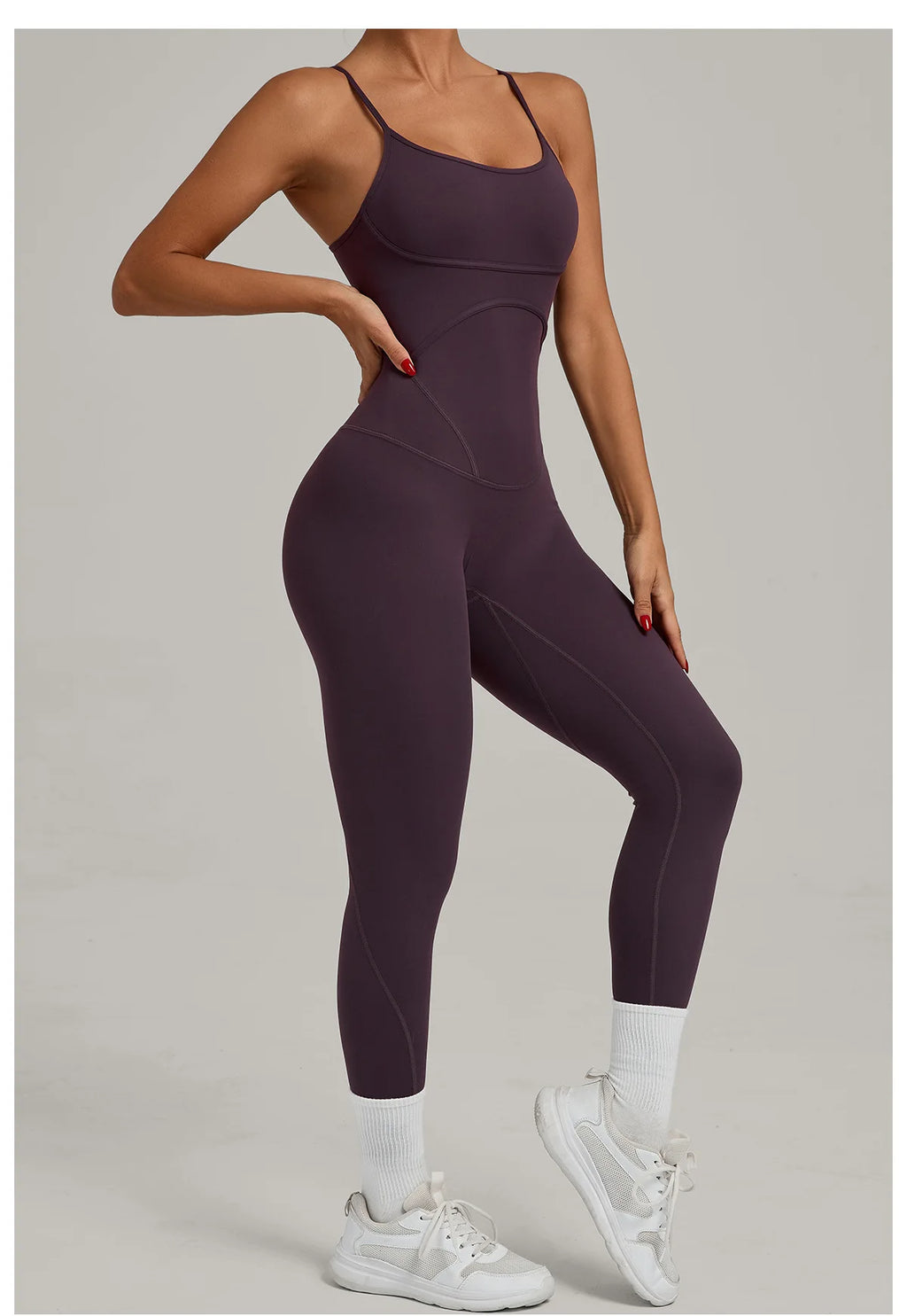 Women's Cross Strap Yoga Jumpsuit - Adjustable Workout Bodysuit, Butt Lifting Tight Gym Wear, Running & Fitness Onesie