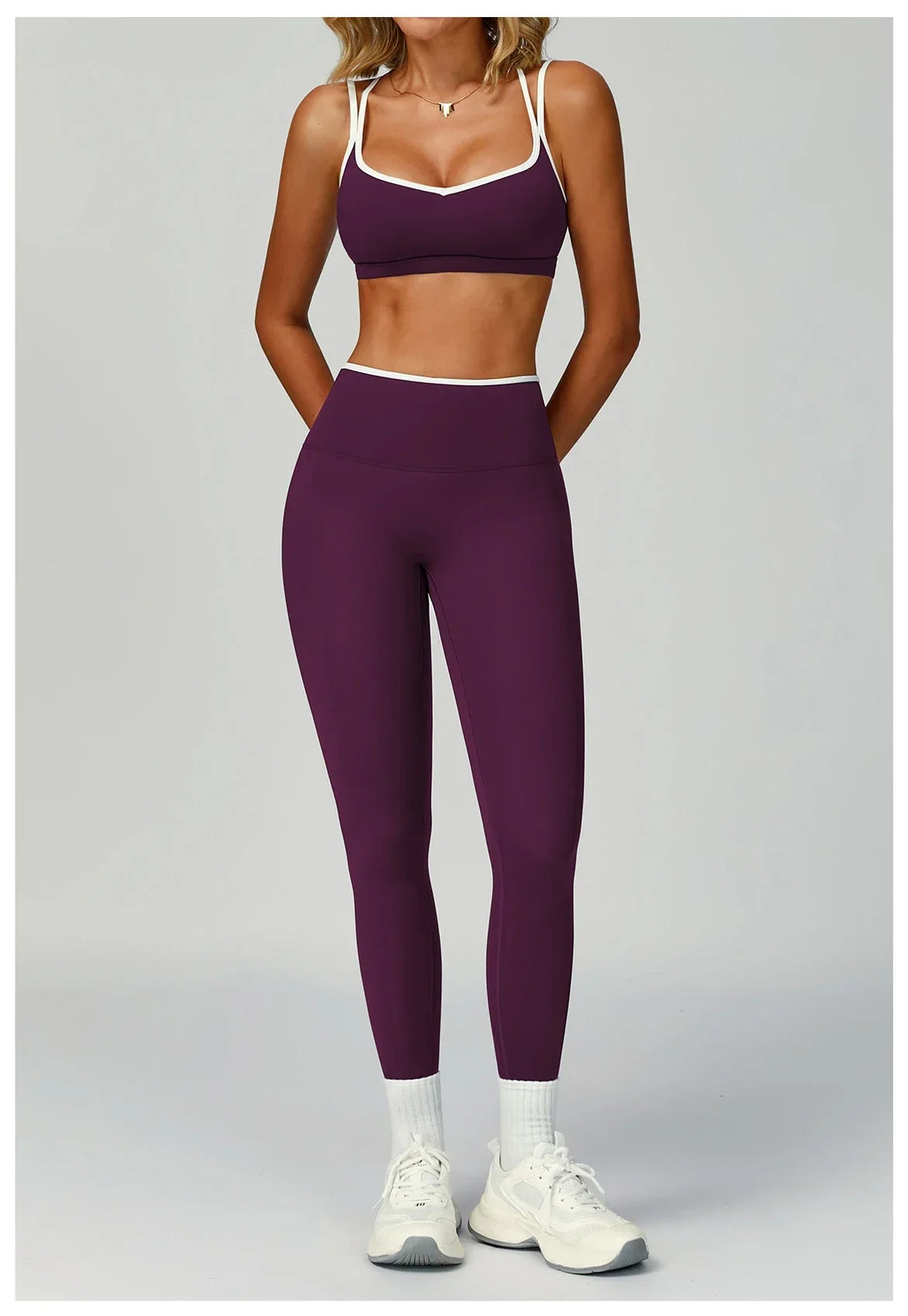 Gym Tracksuit Yoga Set 2 Pieces Workout Outfits Fitness Sportswear High Waist Leggings Sports Bra Athletic Wear Women Clothes