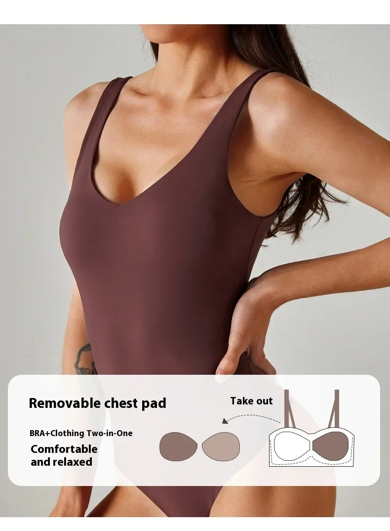 Sexy Women Yoga Suit Jumpsuit Sleeveless High Elasticity Quick Drying Breathable Jumpsuit Shorts Backless Sportswear Solid Color