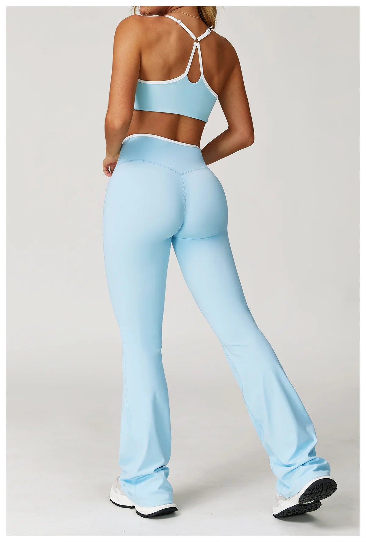 Yoga Set 2 Pieces Workout Clothes Women's Tracksuit Sportswear Gym Clothing High Waist Bell-bottoms Sexy Fitness Bta Sports Suit