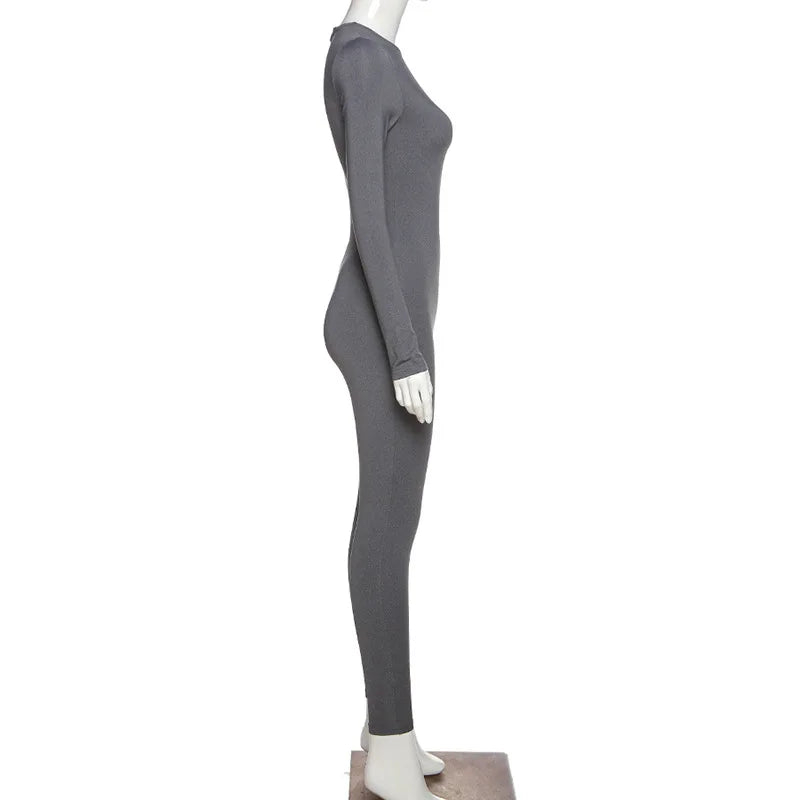 2025 Spring New Women's Long Sleeve Slimming High Waist and Hip Lifting Sports Jumpsuit Sexy and Fashion Small Foot Tight Pants