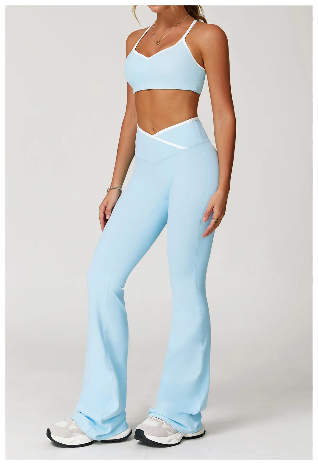 Yoga Set 2 Pieces Workout Clothes Women's Tracksuit Sportswear Gym Clothing High Waist Bell-bottoms Sexy Fitness Bta Sports Suit