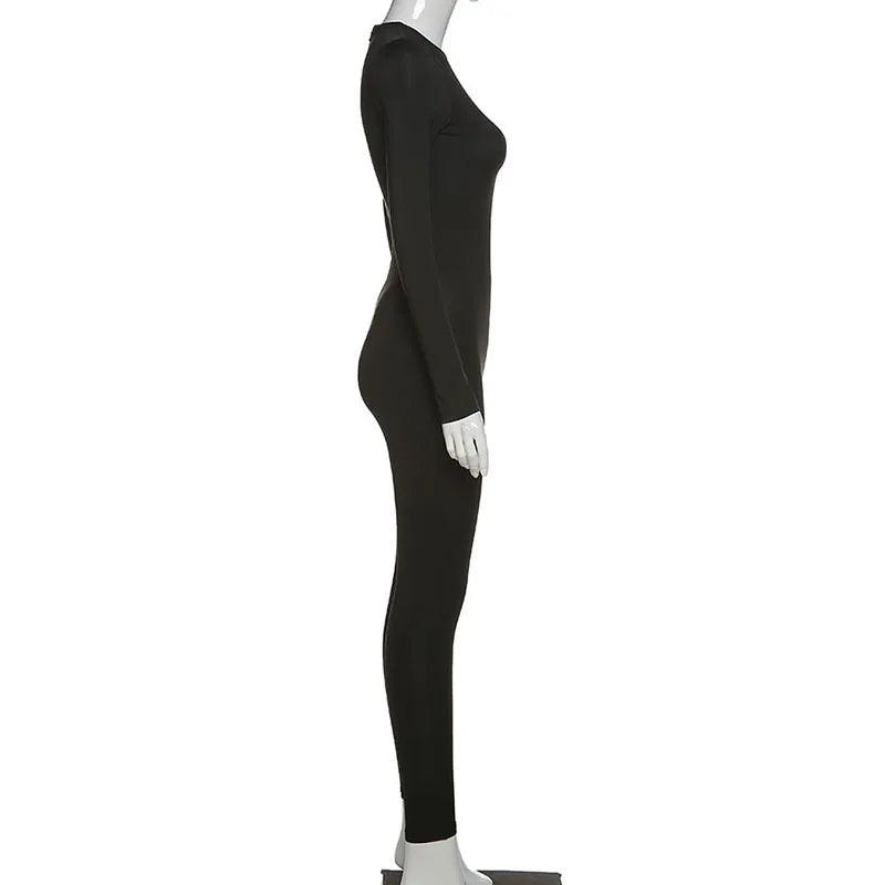2025 Spring New Women's Long Sleeve Slimming High Waist and Hip Lifting Sports Jumpsuit Sexy and Fashion Small Foot Tight Pants