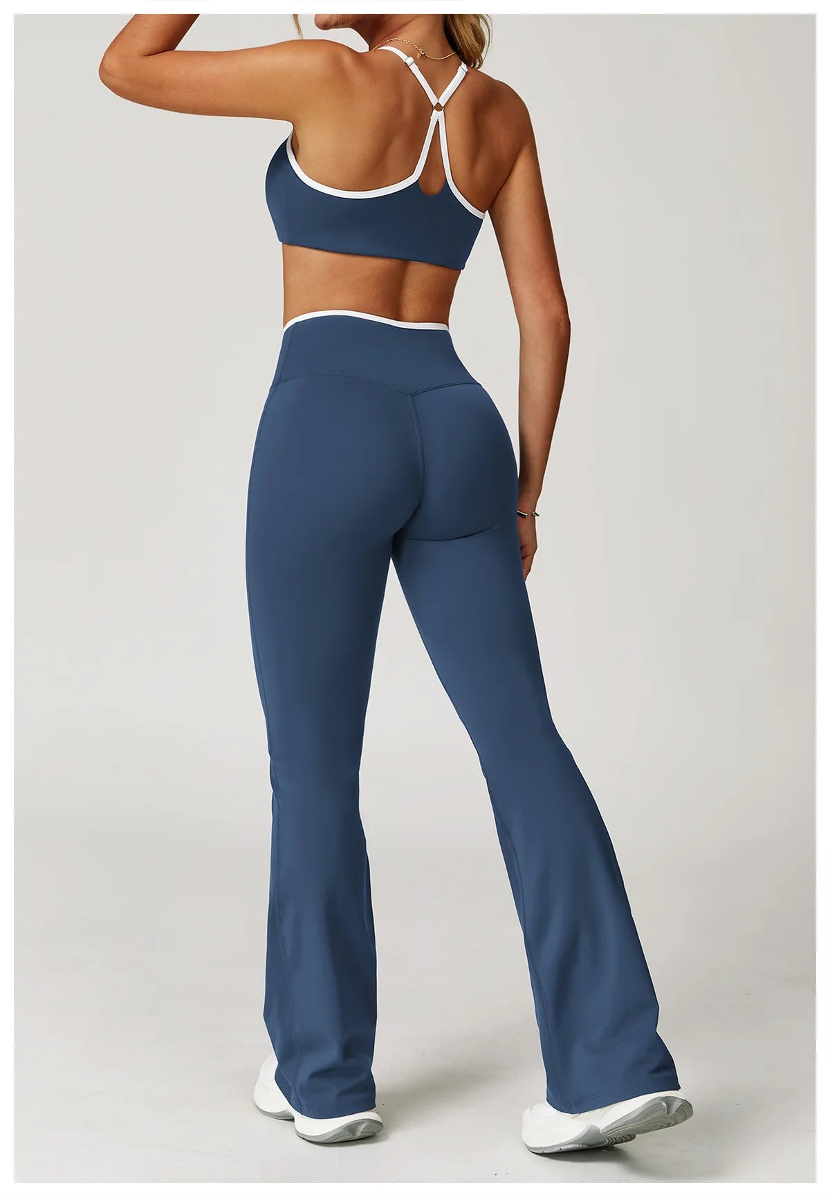 Yoga Set 2 Pieces Workout Clothes Women's Tracksuit Sportswear Gym Clothing High Waist Bell-bottoms Sexy Fitness Bta Sports Suit