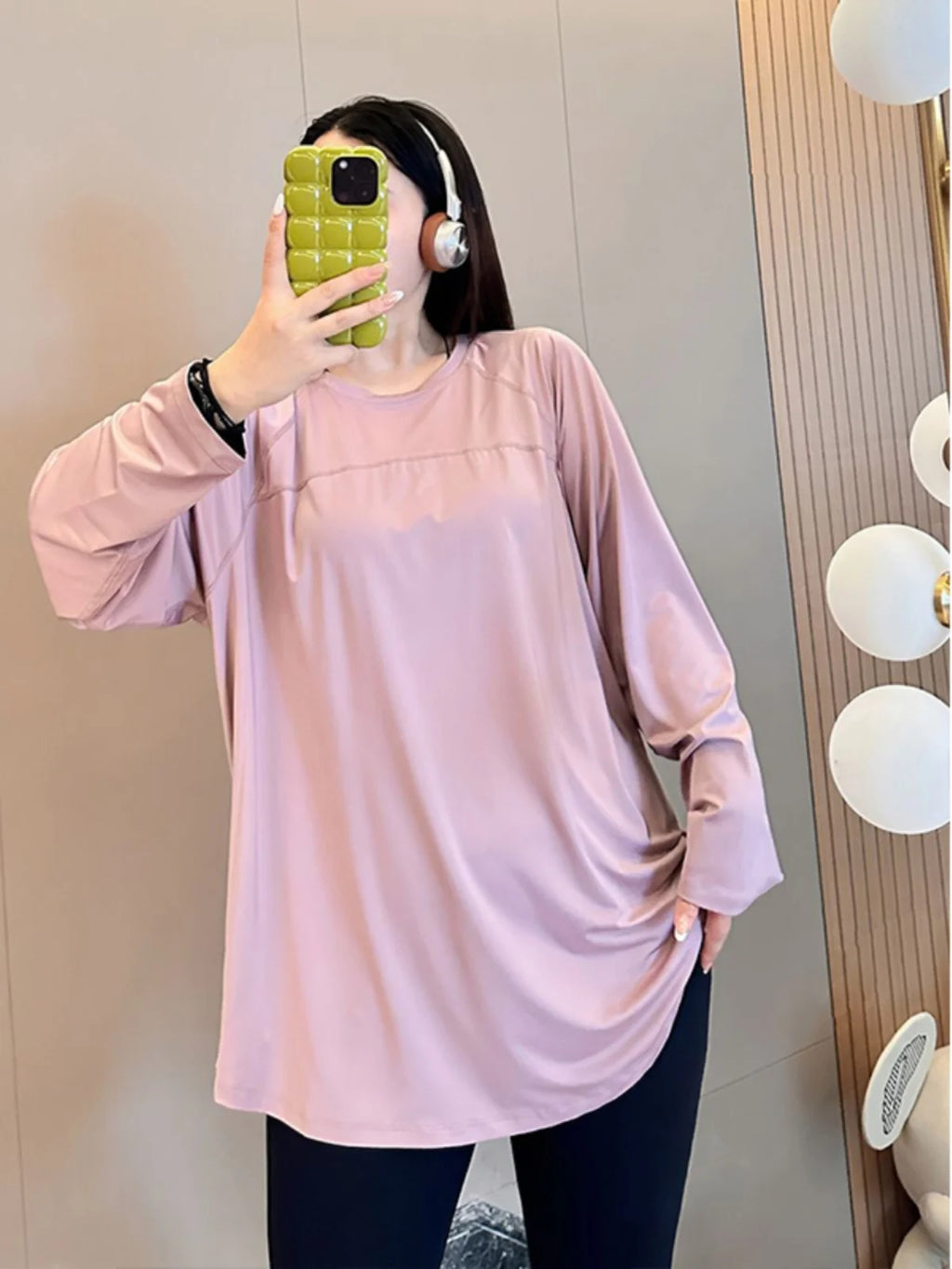 plus Size 300 Pou Women's Long Sve T-irt Fitn Yoga Sportswear round Ne Korean Sle Loose Fit Autumn New Arrival