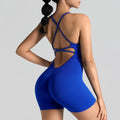 Women's Sexy Slim-Fit Yoga Shorts Jumpsuit Seamless Back Workout Bodysuit Breathable Quick-Dry Gym Running Pilates Fitness yoga