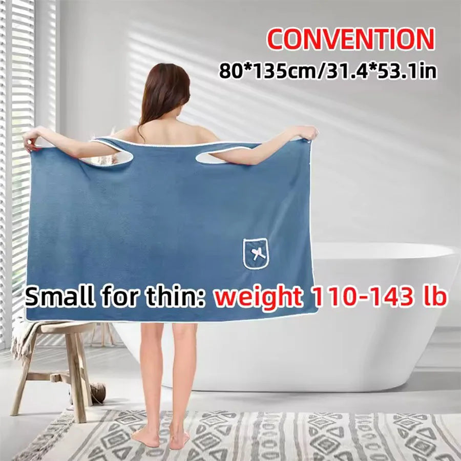 Womens Bath Towels Girls Wearable 135*80Cm Fast Drying Bathing Beach Spa Bathrobes Wash Clothing, Shower Bath And Gym Towel