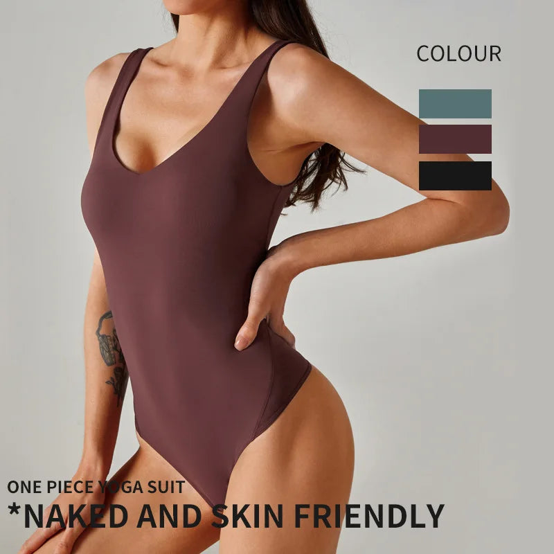 Sexy Women Yoga Suit Jumpsuit Sleeveless High Elasticity Quick Drying Breathable Jumpsuit Shorts Backless Sportswear Solid Color
