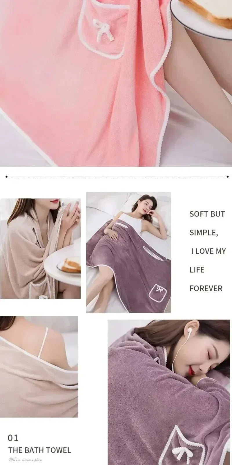 80*133Cm Womens Bath Towels Girls Wearable Fast Drying Bathing Beach Spa Bathrobes Wash Clothing Shower Bath And Gym Towel