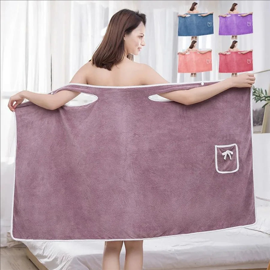 Womens Bath Towels Girls Wearable 135*80Cm Fast Drying Bathing Beach Spa Bathrobes Wash Clothing, Shower Bath And Gym Towel