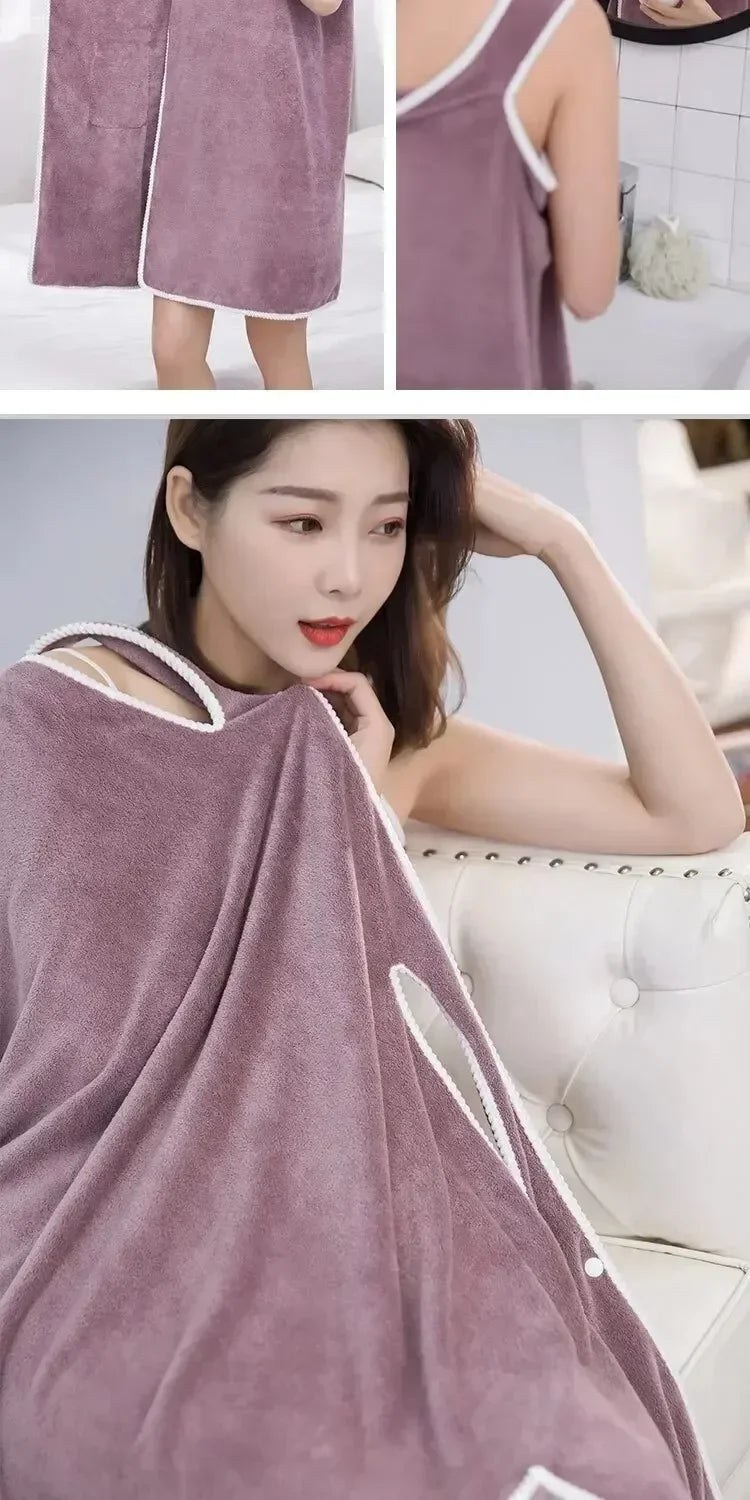 Womens Bath Towels Girls Wearable 85*140Cm Fast Drying Bathing Beach Spa Bathrobes Wash Clothing, Shower Bath And Gym Towel