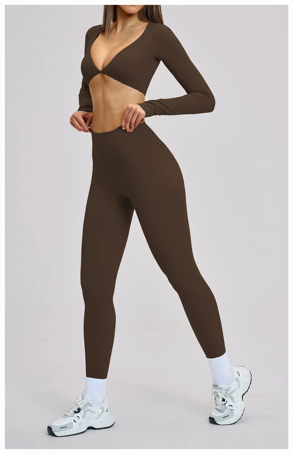 Gym Outfits Women Yoga Suit 2PCS Sports Set Running Fitness Sets Halter Neck Beauty Back Long Sleeve Leggings Workout Clothes
