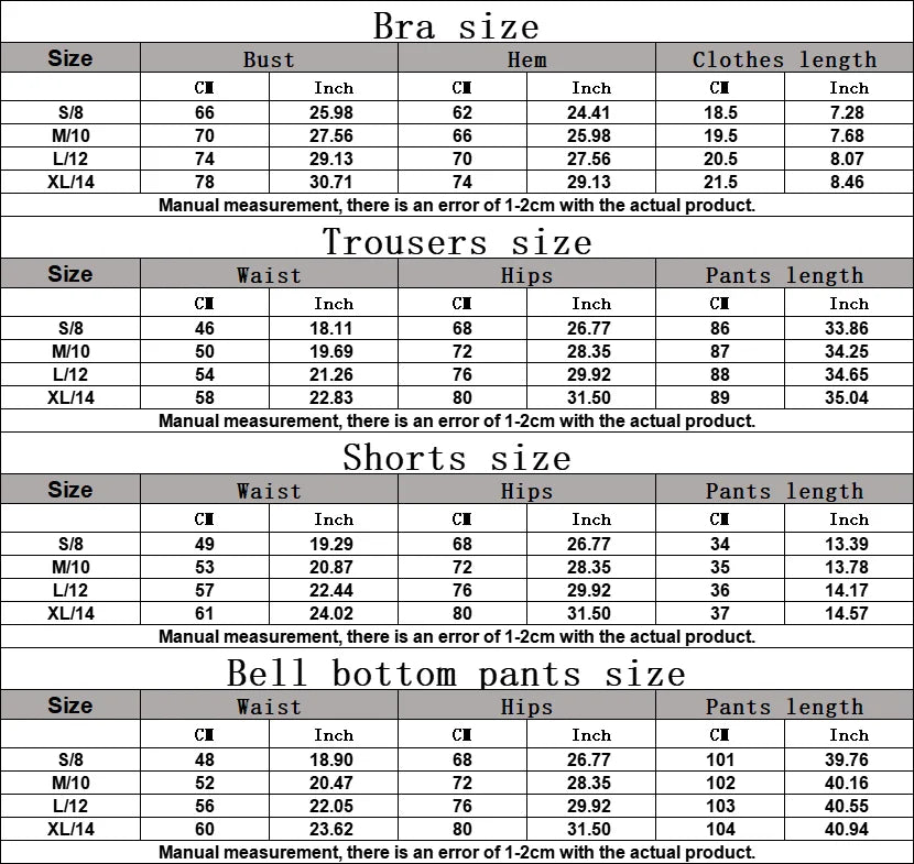 Yoga Set 2 Pieces Workout Clothes Women's Tracksuit Sportswear Gym Clothing High Waist Bell-bottoms Sexy Fitness Bta Sports Suit