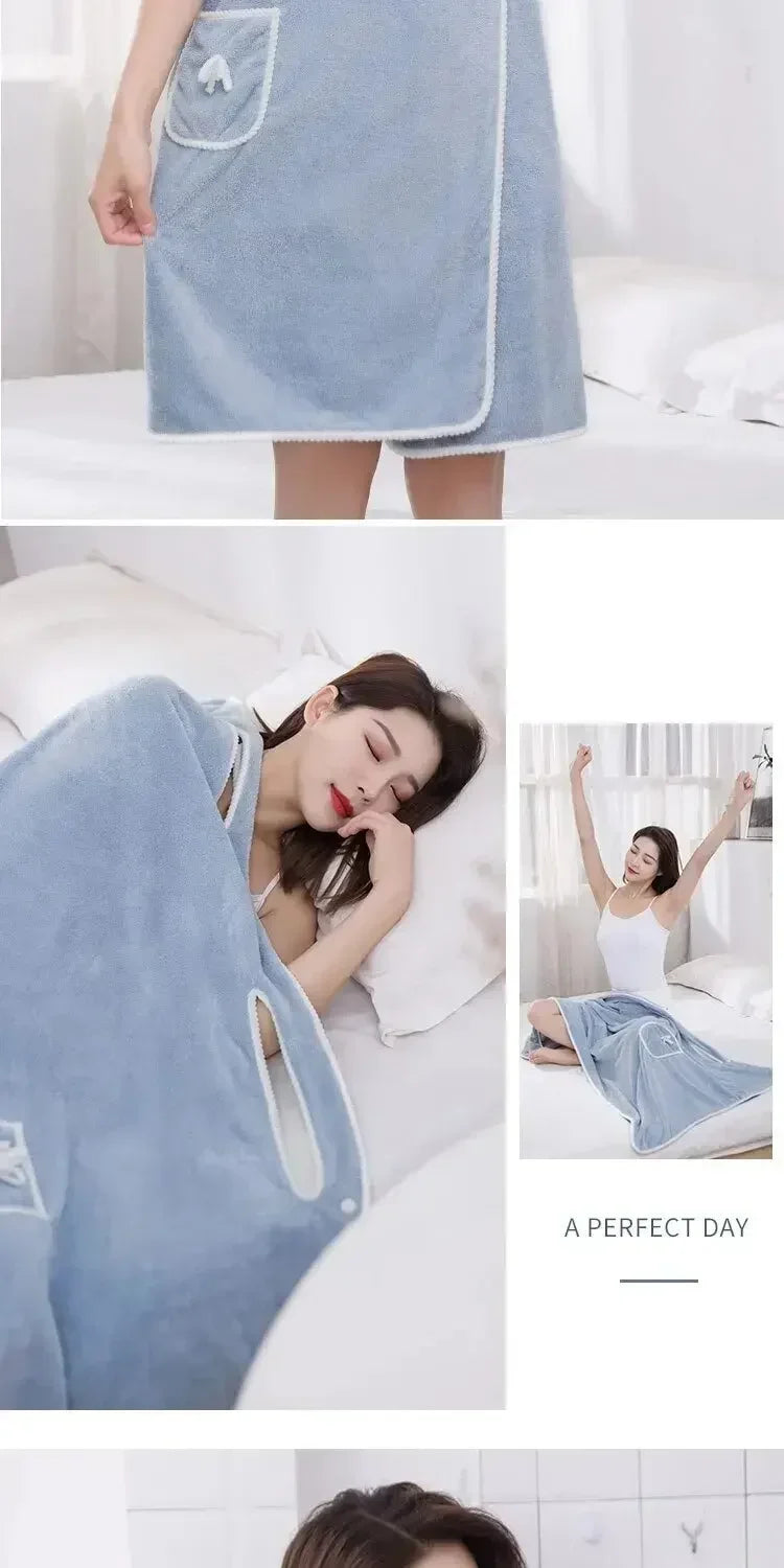 Womens Bath Towels Girls Wearable 85*140Cm Fast Drying Bathing Beach Spa Bathrobes Wash Clothing, Shower Bath And Gym Towel