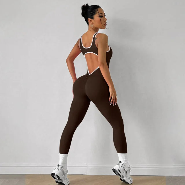 Sexy Backless Jumpsuit Women Yoga Set One-piece Bodysuit For Fitness Gym Clothing Sportswear Quick-Dry Workout Sports Clothes