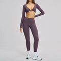 Gym Outfits Women Yoga Suit 2PCS Sports Set Running Fitness Sets Halter Neck Beauty Back Long Sleeve Leggings Workout Clothes