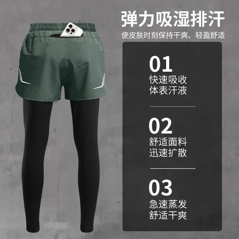 Gym Men Running Sets Outdoor Cycling Sports Tops Compression Pants Breathable Jogger Training Fitness Suits Quick Dry Tracksuits
