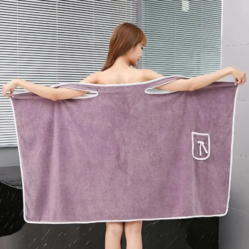 Womens Bath Towels Girls Wearable Fast Drying Bathing Beach Spa Bathrobes Wash Clothing, Shower Bath And Gym Towel