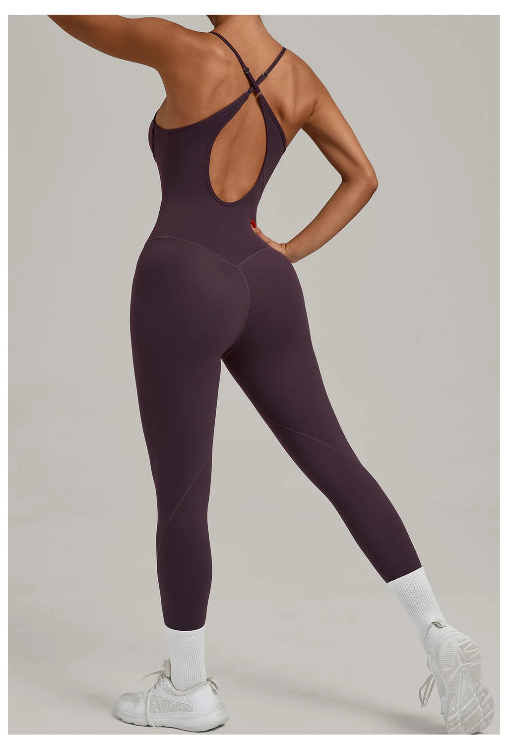 Women's Cross Strap Yoga Jumpsuit - Adjustable Workout Bodysuit, Butt Lifting Tight Gym Wear, Running & Fitness Onesie