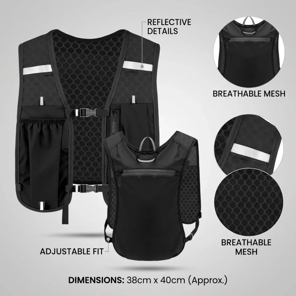 2026 Running Water Bottle Storage Vest Lightweight Running Vest Reflective Hydration Water Chest Pack With Phone Holder