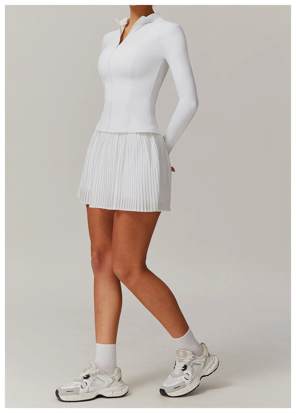 Yoga Sets Workout Sets for Women 2 Pieces Gym Suits Long Sleeved Outfits Zipper Fitness Jacket Running Short Skirt Sportswear