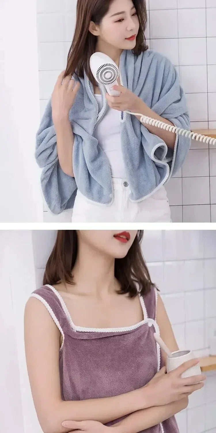 Womens Bath Towels Girls Wearable 85*140Cm Fast Drying Bathing Beach Spa Bathrobes Wash Clothing, Shower Bath And Gym Towel