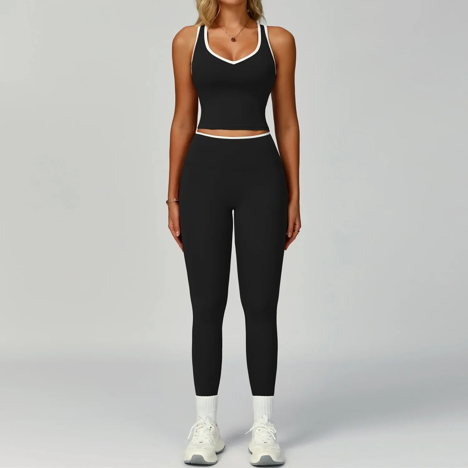 Gym Tracksuit Yoga Set 2 Pieces Workout Outfits Fitness Sportswear High Waist Leggings Sports Bra Athletic Wear Women Clothes