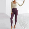 New Autumn/Winter Women's One-piece Yoga Jumpsuit Long-sleeved Color Block Sexy Open Back ss Slim Fit Sports Gym Activewear 2026