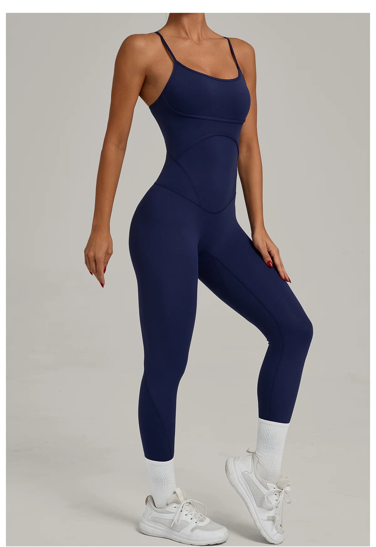 Women's Cross Strap Yoga Jumpsuit - Adjustable Workout Bodysuit, Butt Lifting Tight Gym Wear, Running & Fitness Onesie