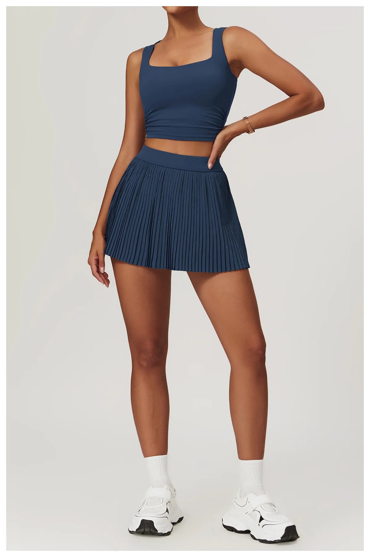 Yoga Sets Workout Sets for Women 2 Pieces Gym Suits Long Sleeved Outfits Zipper Fitness Jacket Running Short Skirt Sportswear